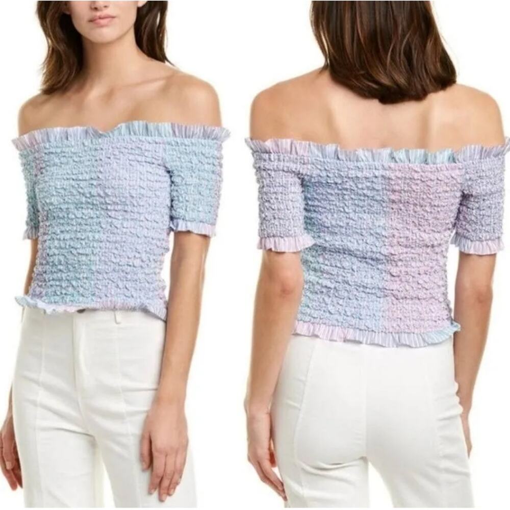 Petersyn Smocked Top Kinsey XS New With Tags Pastel Colors